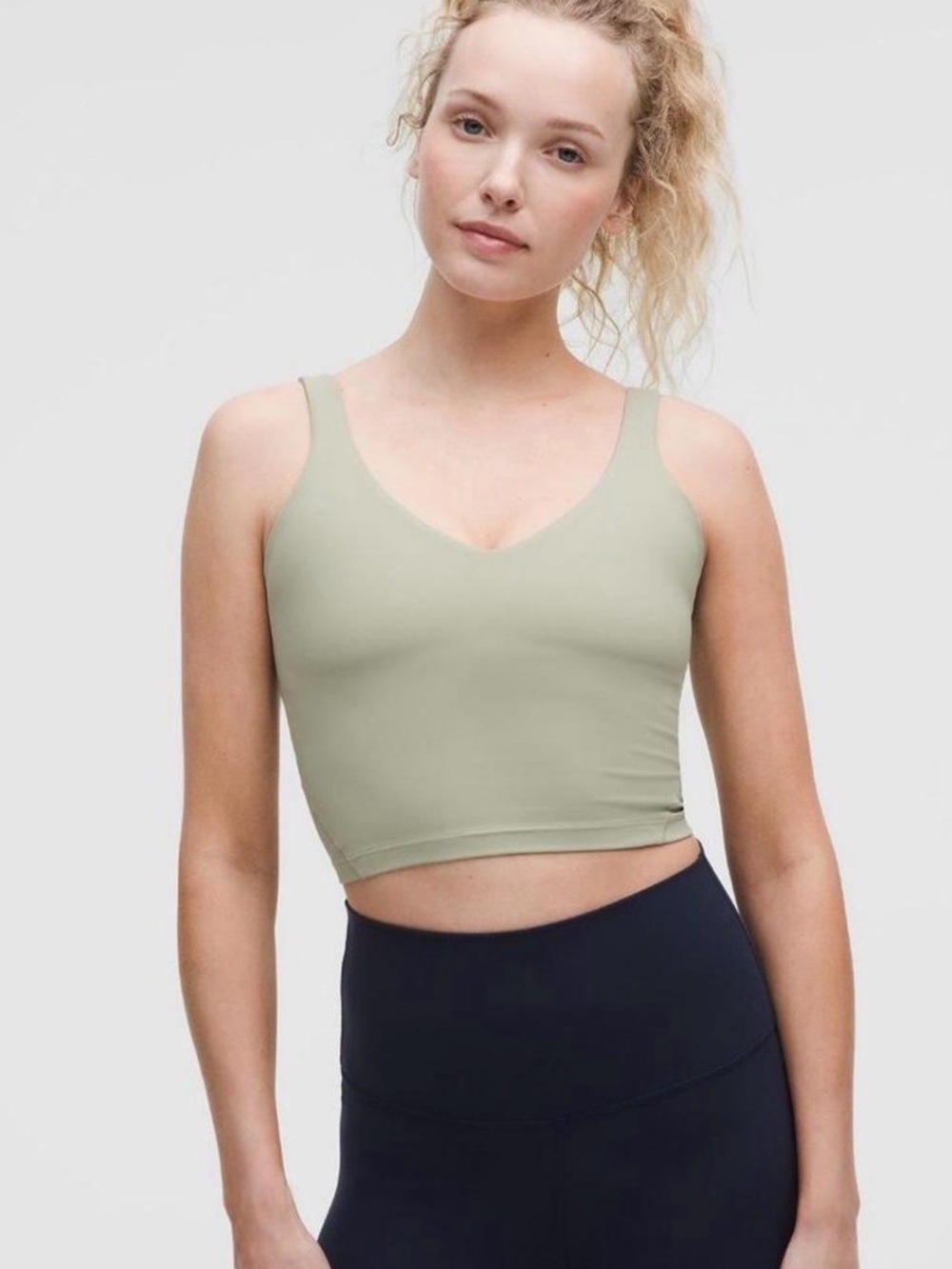 lululemon athletica Light Sage Green V-Neck Cropped Tank